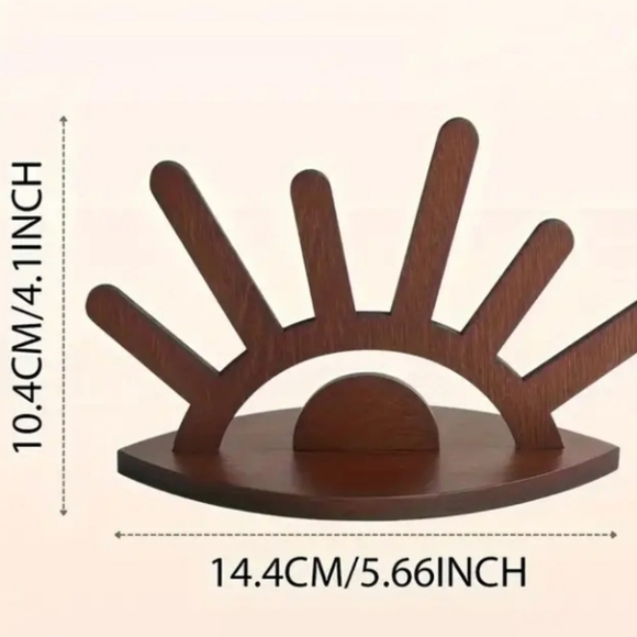 Evil Eye Brown Wooden Organizer Display Stand Boho Home Decor Art Piece Statue - Picture 6 of 7